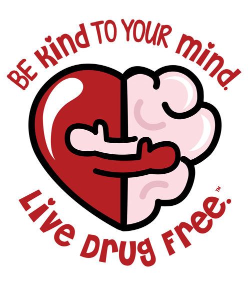 Red Ribbon Week Balloon, Be Kind To Your Mind. Live Drug Free.™